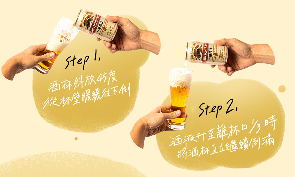 簡單兩步驟,倒出傳說中的「 黃金比例 - 泡沫:酒液 3:7 」